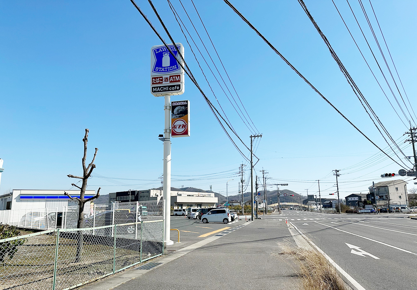 岡山方面から見た西大寺浜交差点の写真